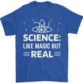 Science Like Magic But Real Funny Nerd Geek Mens T-Shirt 100% Cotton Royal Blue
