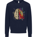 Science vs Artistic Brain Art IQ Physics Mens Sweatshirt Jumper Navy Blue