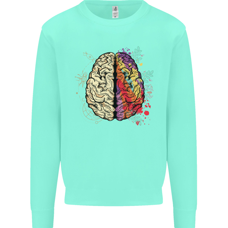 Science vs Artistic Brain Art IQ Physics Mens Sweatshirt Jumper Peppermint