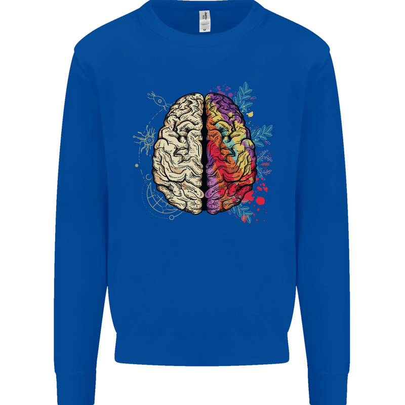 Science vs Artistic Brain Art IQ Physics Mens Sweatshirt Jumper Royal Blue