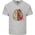 Science vs Artistic Brain Art IQ Physics Mens V-Neck Cotton T-Shirt Sports Grey