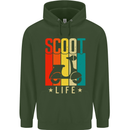Scoot Life Scooter Motorcycle Mens 80% Cotton Hoodie Forest Green