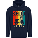 Scoot Life Scooter Motorcycle Mens 80% Cotton Hoodie Navy Blue