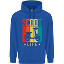 Scoot Life Scooter Motorcycle Mens 80% Cotton Hoodie Royal Blue