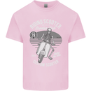 Scooter Club Motorbike Motorcycle Skull Mens Cotton T-Shirt Tee Top Light Pink