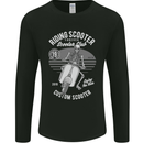 Scooter Club Motorbike Motorcycle Skull Mens Long Sleeve T-Shirt Black