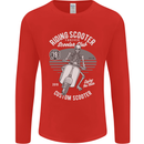 Scooter Club Motorbike Motorcycle Skull Mens Long Sleeve T-Shirt Red