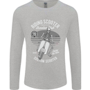 Scooter Club Motorbike Motorcycle Skull Mens Long Sleeve T-Shirt Sports Grey