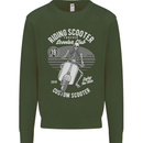 Scooter Club Motorbike Motorcycle Skull Mens Sweatshirt Jumper Forest Green