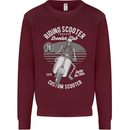 Scooter Club Motorbike Motorcycle Skull Mens Sweatshirt Jumper Maroon