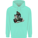 Scooter Skull MOD Moped Motorcycle Biker Mens 80% Cotton Hoodie Peppermint