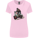 Scooter Skull MOD Moped Motorcycle Biker Womens Wider Cut T-Shirt Light Pink