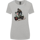 Scooter Skull MOD Moped Motorcycle Biker Womens Wider Cut T-Shirt Sports Grey