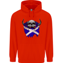 Scotland Flag Skull Scottish Biker Gothic Mens 80% Cotton Hoodie Bright Red