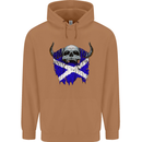 Scotland Flag Skull Scottish Biker Gothic Mens 80% Cotton Hoodie Caramel Latte