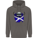 Scotland Flag Skull Scottish Biker Gothic Mens 80% Cotton Hoodie Charcoal