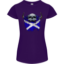 Scotland Flag Skull Scottish Biker Gothic Womens Petite Cut T-Shirt Purple