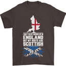 Scotland My Roots Are Scottish Mens T-Shirt Cotton Gildan Dark Chocolate