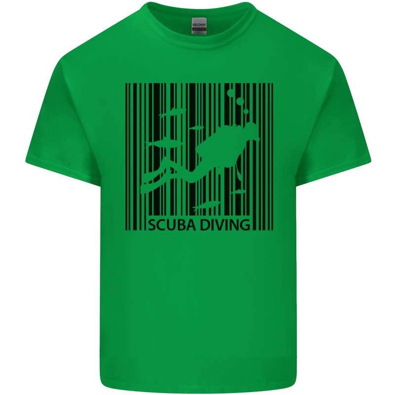 Scuba Barcode Diving Diver Dive Funny Mens Cotton T-Shirt Tee Top Irish Green