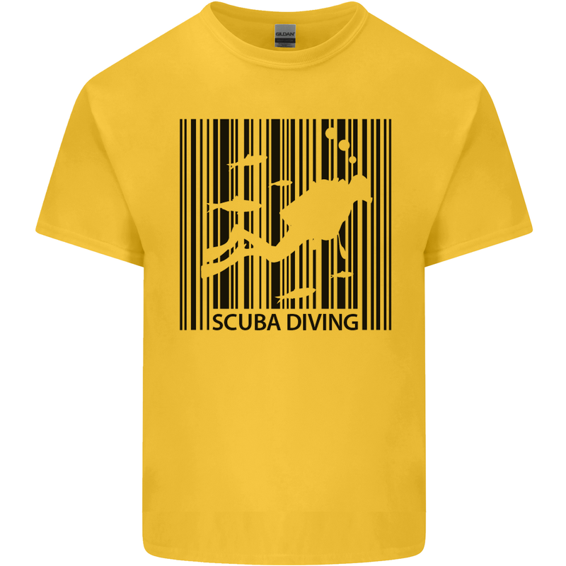 Scuba Barcode Diving Diver Dive Funny Mens Cotton T-Shirt Tee Top Yellow