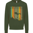 Scuba Diver Diving Dive Mens Sweatshirt Jumper Forest Green