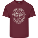 Scuba Diver the Ocean Is Calling Diving Mens Cotton T-Shirt Tee Top Maroon