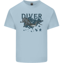 Scuba Diving Diver Mens Cotton T-Shirt Tee Top Light Blue