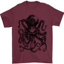 Scuba Octopus Diver Dive Diving Mens T-Shirt Cotton Gildan Maroon