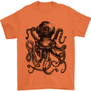 Scuba Octopus Diver Dive Diving Mens T-Shirt Cotton Gildan Orange