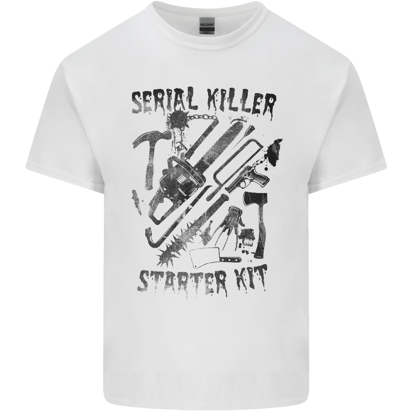 Serial Killer Starter Kit Halloween Mens Cotton T-Shirt Tee Top White