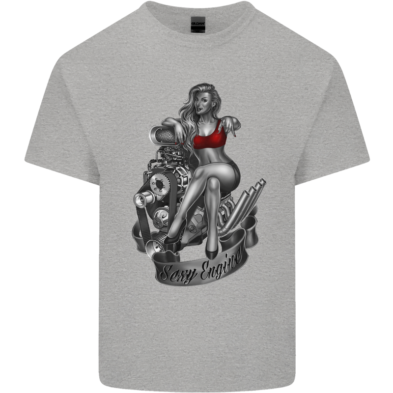 Sexy Engine Muscle Car Hot Rod Hotrod Mens Cotton T-Shirt Tee Top Sports Grey