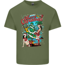 Sexy Merry Christmas Funny Christmas Mens Cotton T-Shirt Tee Top Military Green