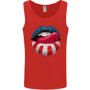 Sexy USA Flag Lips America July 4th Mens Vest Tank Top Red