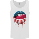 Sexy USA Flag Lips America July 4th Mens Vest Tank Top White