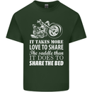Share the Saddle Motorcycle Motorbike Biker Mens Cotton T-Shirt Tee Top Forest Green