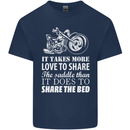 Share the Saddle Motorcycle Motorbike Biker Mens Cotton T-Shirt Tee Top Navy Blue