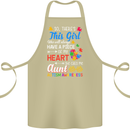 She Calls Me Aunt Autistic Autism Aunty ASD Cotton Apron 100% Organic Khaki