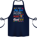 She Calls Me Aunt Autistic Autism Aunty ASD Cotton Apron 100% Organic Navy Blue