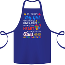 She Calls Me Aunt Autistic Autism Aunty ASD Cotton Apron 100% Organic Royal Blue