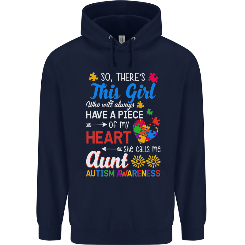 She Calls Me Aunt Autistic Autism Aunty ASD Mens 80% Cotton Hoodie Navy Blue