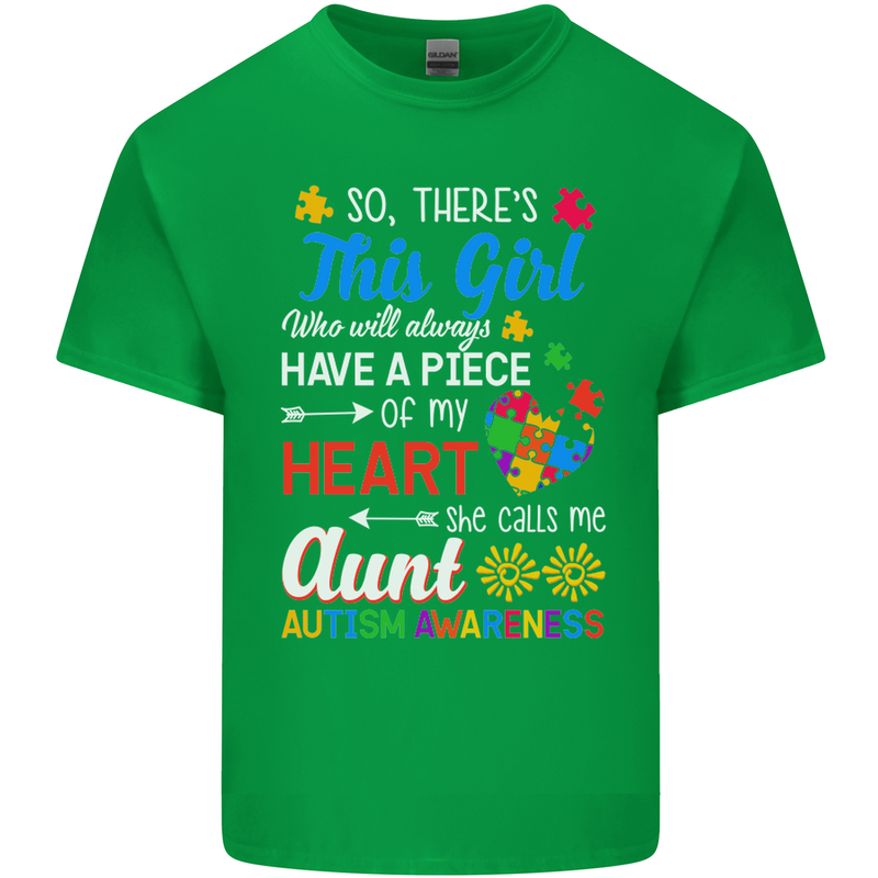 She Calls Me Aunt Autistic Autism Aunty ASD Mens Cotton T-Shirt Tee Top Irish Green