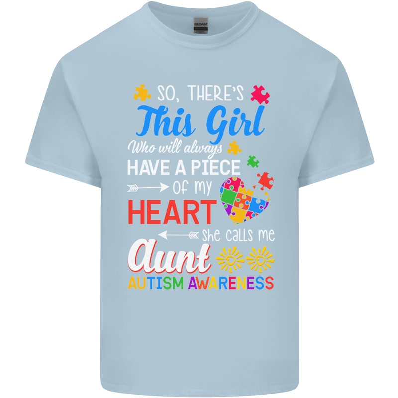 She Calls Me Aunt Autistic Autism Aunty ASD Mens Cotton T-Shirt Tee Top Light Blue