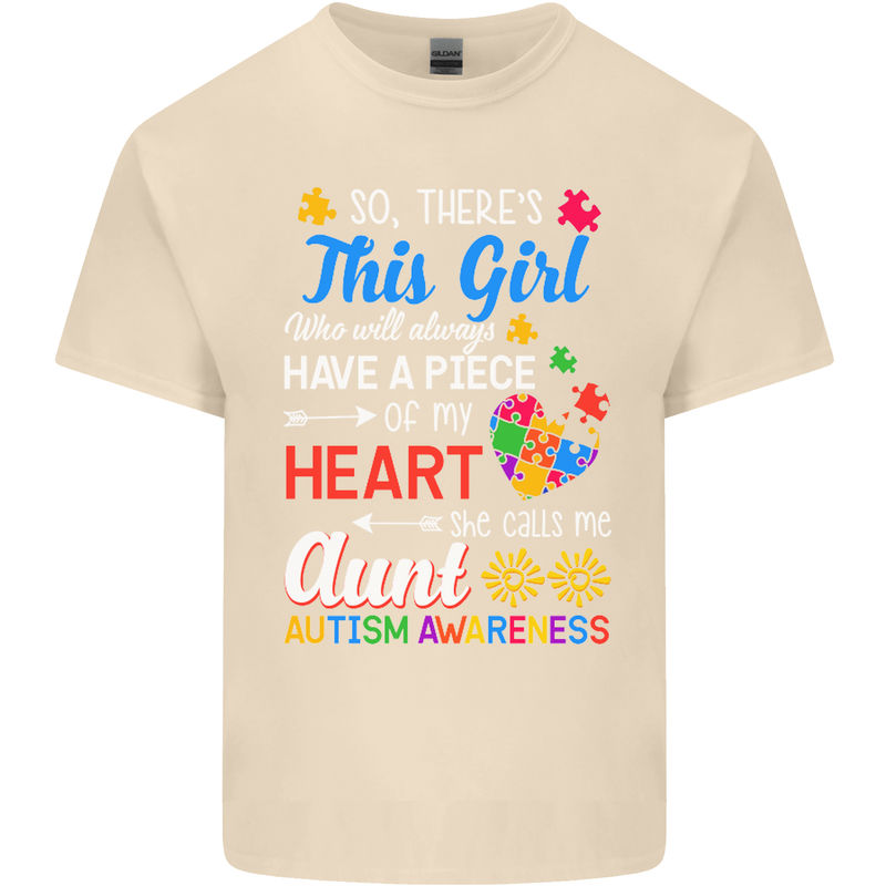 She Calls Me Aunt Autistic Autism Aunty ASD Mens Cotton T-Shirt Tee Top Natural