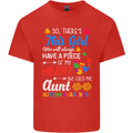 She Calls Me Aunt Autistic Autism Aunty ASD Mens Cotton T-Shirt Tee Top Red