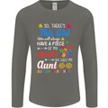 She Calls Me Aunt Autistic Autism Aunty ASD Mens Long Sleeve T-Shirt Charcoal