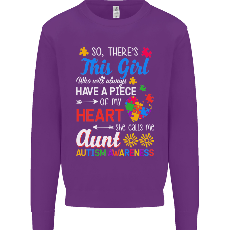 She Calls Me Aunt Autistic Autism Aunty ASD Mens Sweatshirt Jumper Purple