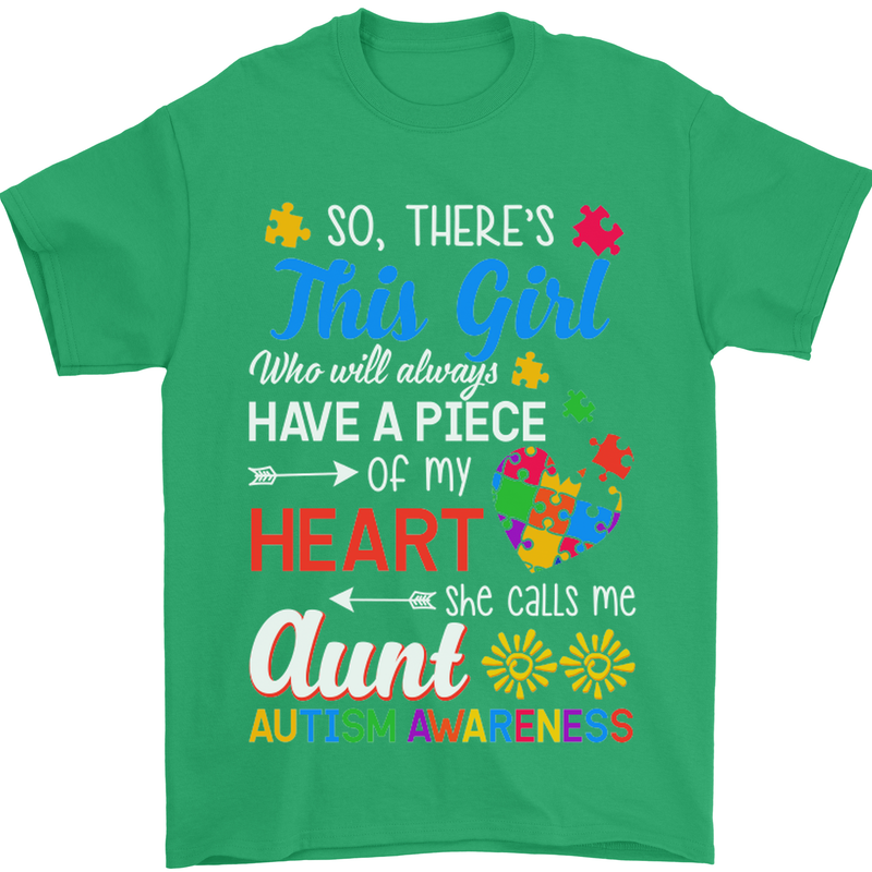 She Calls Me Aunt Autistic Autism Aunty ASD Mens T-Shirt Cotton Gildan Irish Green