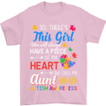 She Calls Me Aunt Autistic Autism Aunty ASD Mens T-Shirt Cotton Gildan Light Pink