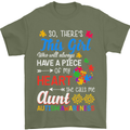 She Calls Me Aunt Autistic Autism Aunty ASD Mens T-Shirt Cotton Gildan Military Green