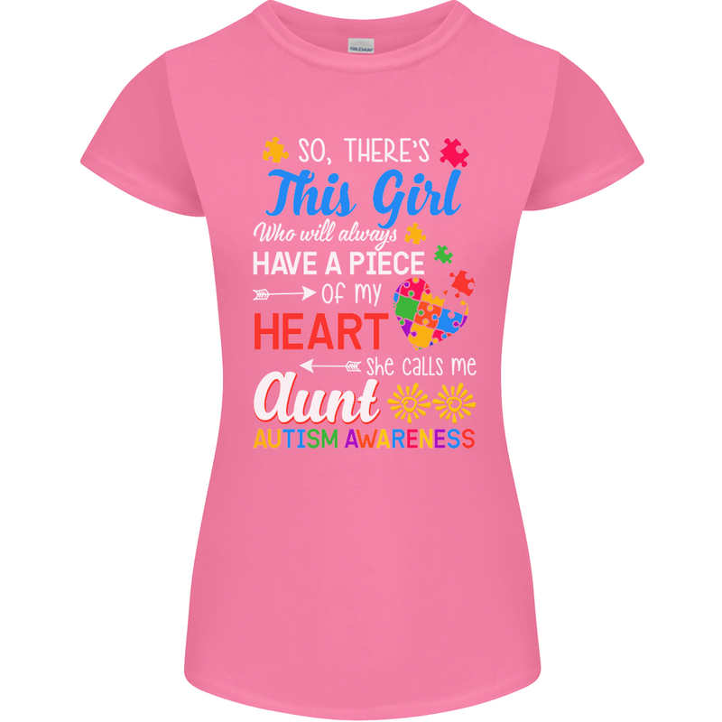 She Calls Me Aunt Autistic Autism Aunty ASD Womens Petite Cut T-Shirt Azalea